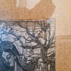 Linoleum Snede Wh Maria En Jezus thumbnail 4