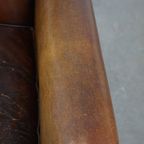 Charmante En Karakteristieke Subtiele Gepatineerde Schapenleren Armchair Met Een Geweldig Patina thumbnail 9