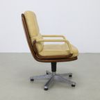 1X Vintage Office Chair/Conference Chair In Leather And Wood By Eugen Schmidt, 1960S thumbnail 3