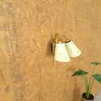 Wandlamp Goudkleur En 2 Glazen Kappen Vintage thumbnail 3