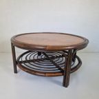 Mid Century Boho Manou Bamboe Salon Tafel Rond thumbnail 2