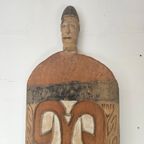 Zeer Groot Asmat Houten Oorlogs Schild (Papoea-Nieuw-Guinea) H:186Cm Papua New Guinea Aboriginal Art thumbnail 20