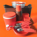 Retro Picknickset Safari Style Oranje Bruin Voor Vw T2? thumbnail 2