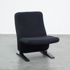 Comfortabele Zwarte Vintage Design Fauteuil Van Pierre Paulin Voor Artifort Concorde Model F780 thumbnail 2