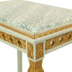 Antieke Vergulde Bijzettafel Console Groen Marmer Louis Xvi thumbnail 19