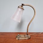 Art Deco Lamp In Brons, Bobèche Gesigneerd Frères Muller thumbnail 18