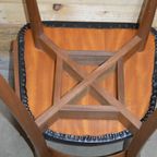 Retro Stoeltje Teak Met Zwarte Bekleding thumbnail 10