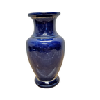 Vintage Franse Keramieken Kobalt Blauwe Vaas thumbnail 4