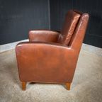 Vintage Bruine Leren Geleefde Clubfauteuil thumbnail 6