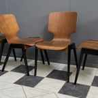Set Of 4 Wilkhahn Wood Chairs 1960S Stackable thumbnail 9