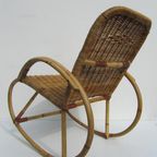 Jaren 60 Vintage Rotan Kinder Schommelstoel thumbnail 6