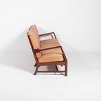 Mid-Century Danish Modern 3-Seats Sofa With Cognac Leather Cushions thumbnail 18