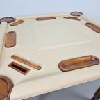 Valenti Noten Hout Kalfs Leren Speeltafel Bridgetafel 4 Pers thumbnail 14