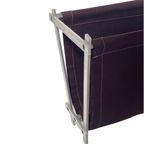 Vintage - Newspaper Basket / Magazine Rack - Aluninium And Canvas - 1970’S thumbnail 4