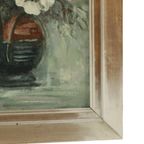 Vintage Bloemen Stilleven Amateur Schilderij Ingelijst Gesigneerd thumbnail 4