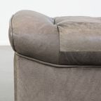 Grijze Vintage Lederen Design Element/ Fauteuil Uit De Jaren ’70 + Hocker thumbnail 22