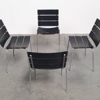 Giancarlo Vegni Fasem Italy Stripe Zadelleer Stoelen Vintage Design thumbnail 20