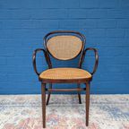 7x Vintage Rotan Stoelen, Model 215r, Thonet thumbnail 10