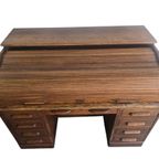 Vintage Houten Amerikaanse Bureau Met Rolluik Deur thumbnail 8