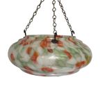 Art Deco - Hanging Flower Pot - Glass - Multi Color Spotted - Including Chains thumbnail 3