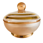 Art Deco Bonbonnière Roze Goud Glas Sieradendoosje 1950’s thumbnail 2