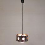 Vintage Hanglamp Met Chromen Cilinder En Glazen Bol thumbnail 11