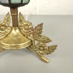 Tiffany Lampje Op Bronzen Voet thumbnail 7
