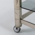 Italian Modern Chromed Steel Serving Cart/Side Table, 1970’S thumbnail 9