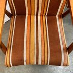 Tweetal Vintage Houten Fauteuils Met Gestreepte Stof, 1970’s thumbnail 17