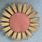 Vintage Convex Sunburst Mirror – Wood thumbnail 4