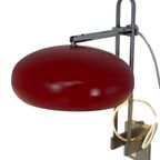 Vintage - Ca. 1960’S - Space Age Design - Adjustable Wall Sconce With Bright Red Shade thumbnail 3