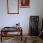 Vintage Rotan Salontafel Met Glasplaat En Lectuurbak thumbnail 5