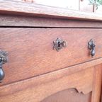 Art Deco Kastje Eiken Dressoir Commode Wastafelkastje thumbnail 14