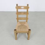 6X Brutalist Dining Chair With Cane Seats, 1970S thumbnail 8