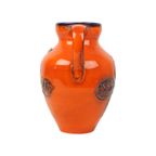 Vintage Oranje En Blauwe Geglazuurde West Germany Vaas Carstens 116-2L thumbnail 10