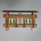 Art Nouveau Wall Coat Rack With Tiles thumbnail 4