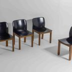 Mid-century Set Van 6 Lederen Eetkamerstoelen Door Arfa & Tobia Scarpa, 1970 thumbnail 2
