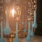 2 Beschikbaar Vintage Opaline Blauwe Tafellampen thumbnail 6