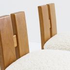Set Vintage Italiaanse Houten Bar Krukken Boucle thumbnail 6
