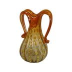 Hand Made Italian Glass Vase (Medium)- Amber Colored With Yellow And Orange Details - Excellent Q thumbnail 6