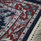 Mooi Gekleurd Blauw Oosters Tapijt/ Vloerkleed Met Een Floraal Patroon, 150 X 90 Cm thumbnail 4