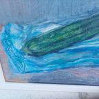 Origineel Acrylschilderij Op Canvas Met Ophangsysteem.blauw, Groen Schilderij thumbnail 5