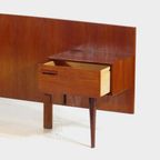 Vintage Mid Century Double Bed Headboard With Nightstands In Teak, 1960s thumbnail 7