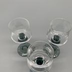 Set Vintage Kristal Glaasjes Grijs/blauwe Voet 3 Stuks thumbnail 6