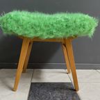 Green Fluffy Foot Stool 1960S thumbnail 9