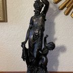 Henri (Emile Adrien) Trodoux (1875 - 1899). Origineel Bronzen Beeld Op Marmeren Voet. thumbnail 5