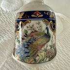 Prachtige Vintage Glanzend Tafelbel Pauw En Bloemen Design Met Gouden Afwerkingen thumbnail 3