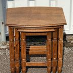 Houten Vintage Nesting Tables Bijzettafels Set Van 3 thumbnail 13