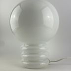 Vintage Witglazen Tafellamp 'bulb' Van Glashütte Limburg 1979 thumbnail 6