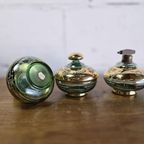 Set Van 3 Vintage Glazen Potjes / Parfumset / Toiletset thumbnail 2